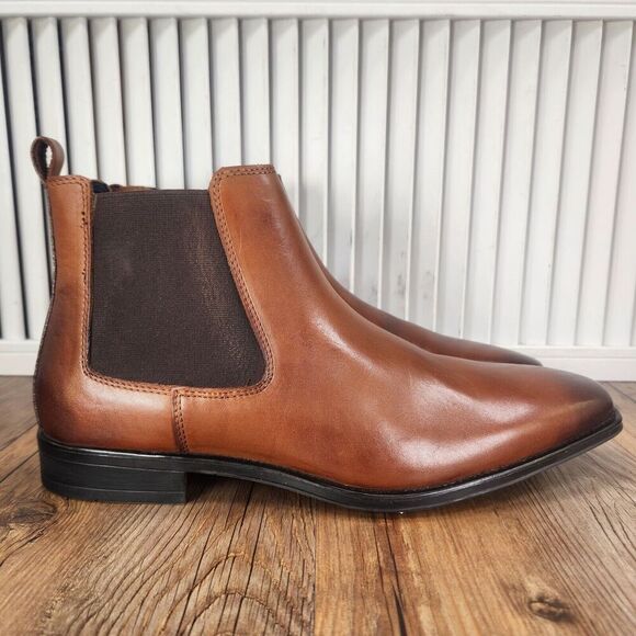 Jump New York Marcelo Chelsea Boots Mens Size 7 M Tan Leather Ankle Dress Preppy main image 9